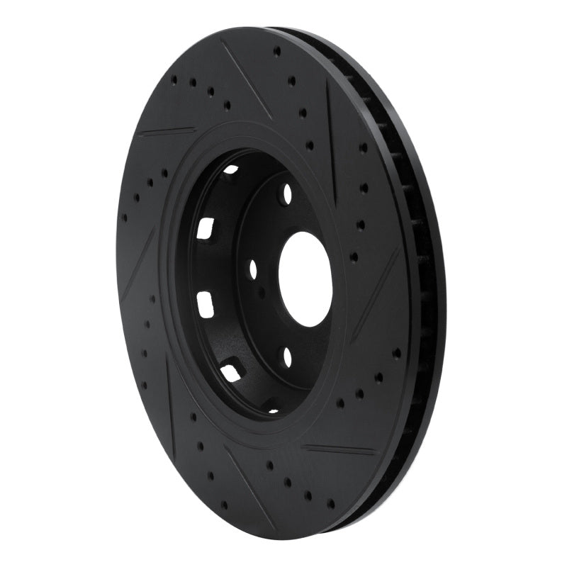 R1 Concepts R1 09-15 Toyota Venza Front Left Drilled & Slotted Black Brake Rotor