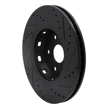 R1 Concepts R1 09-15 Toyota Venza Front Left Drilled & Slotted Black Brake Rotor