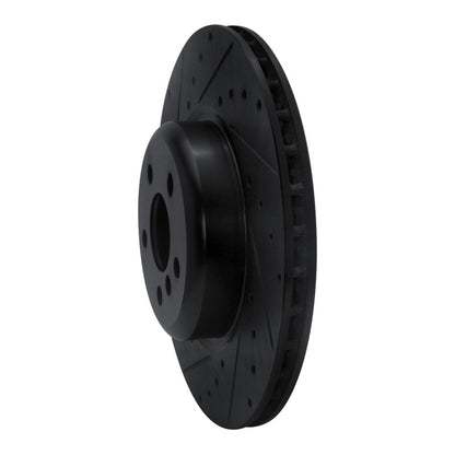 R1 Concepts R1 16-25 BMW 430I Rear Left Drilled & Slotted Black Brake Rotor