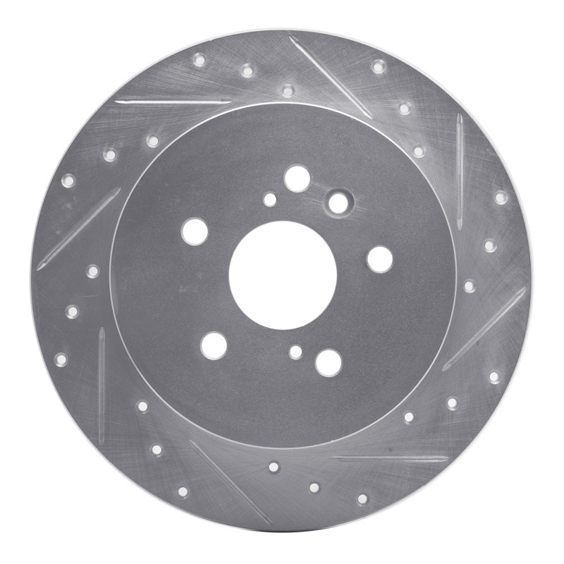 R1 Concepts R1 08-13 Toyota Highlander Rear Right Drilled & Slotted Silver Brake Rotor