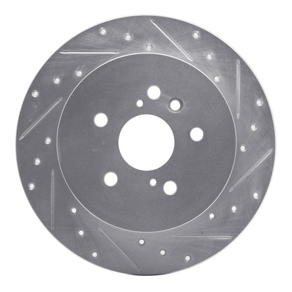 R1 Concepts R1 08-13 Toyota Highlander Rear Right Drilled & Slotted Silver Brake Rotor