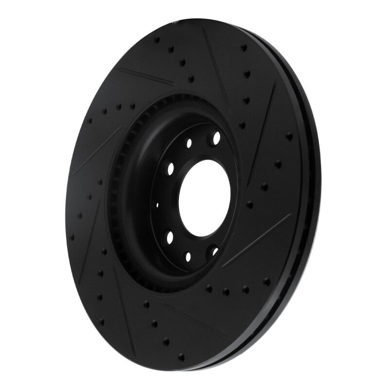 R1 Concepts R1 06-07 Mazda 6 Front Left Drilled & Slotted Black Brake Rotor