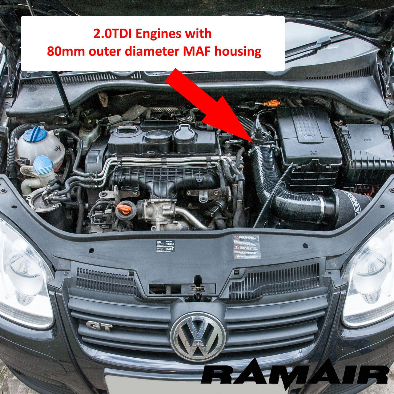 Ramair Audi Seat Skoda VW 1.9 2.0 TDI Performance Intake Kit (Inc. 8P A3, 5P Toledo, 1Z Octavia & MK5 Golf GTD)