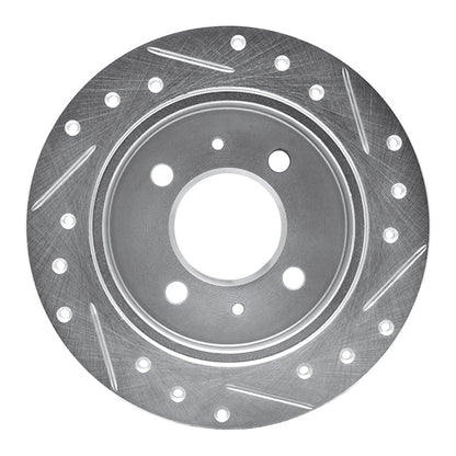R1 Concepts R1 92-96 Dodge COLT Rear Left Drilled & Slotted Silver Brake Rotor