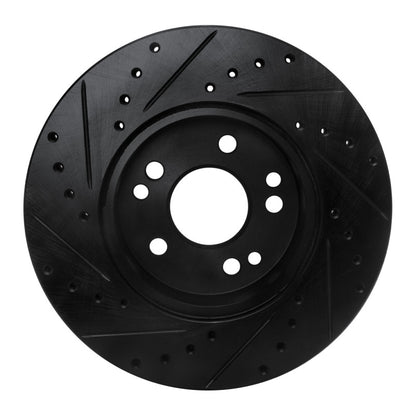 R1 Concepts R1 90-95 Mercedes-Benz 300CE Front Right Drilled & Slotted Black Brake Rotor
