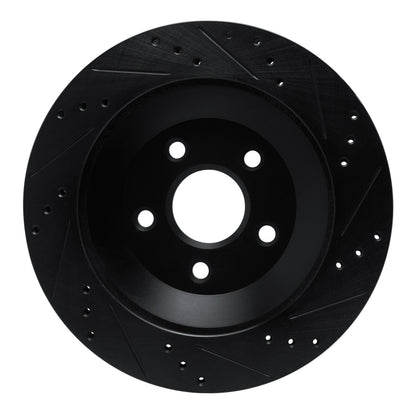 R1 Concepts R1 04-07 Ford Freestar Rear Left Drilled & Slotted Black Brake Rotor