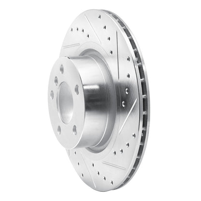 R1 Concepts R1 11-18 BMW X3 Rear Right Drilled & Slotted Silver Brake Rotor