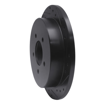 R1 Concepts R1 97-04 Ford F-150 RWD Rear Right Drilled & Slotted Black Brake Rotor