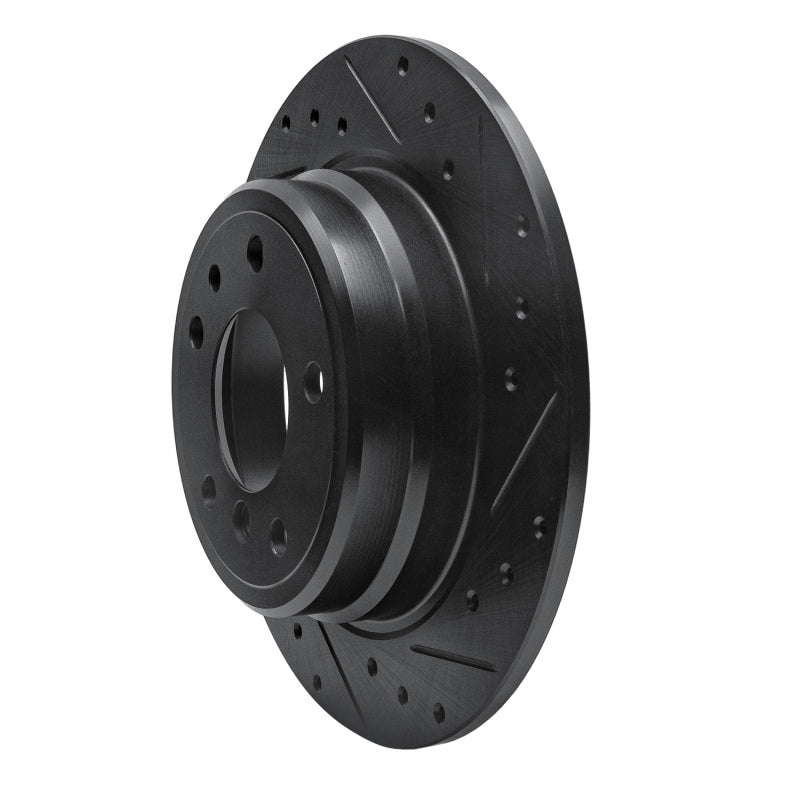 R1 Concepts R1 89-95 BMW 525I (USA/Canada) Rear Right Drilled & Slotted Black Brake Rotor