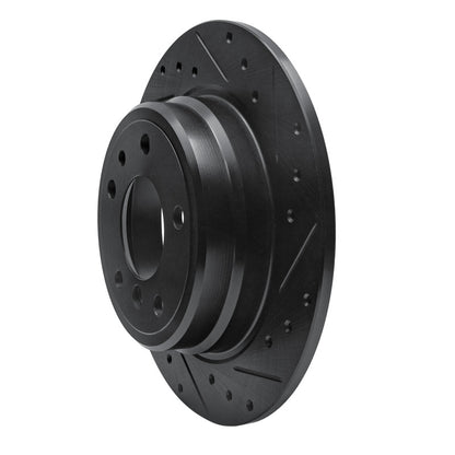 R1 Concepts R1 89-95 BMW 525I (USA/Canada) Rear Right Drilled & Slotted Black Brake Rotor