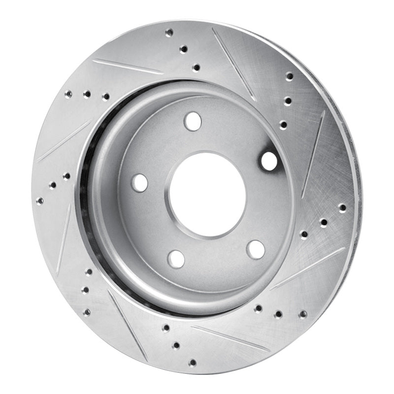 R1 Concepts R1 05-11 Dodge Dakota 4WD Front Left Drilled & Slotted Silver Brake Rotor