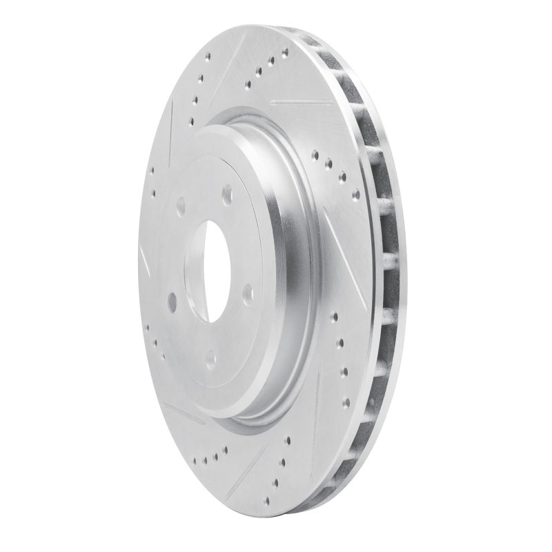 R1 Concepts R1 2006-2013 Chevrolet Corvette Rear Left Drilled & Slotted Silver Brake Rotor
