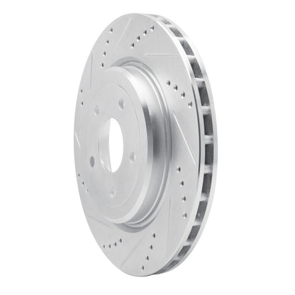 R1 Concepts R1 2006-2013 Chevrolet Corvette Rear Left Drilled & Slotted Silver Brake Rotor