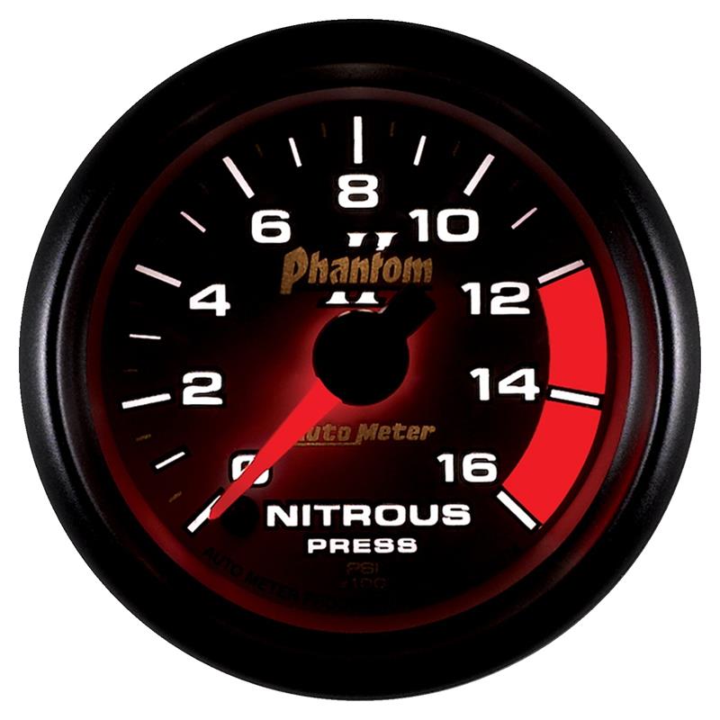 Autometer Phantom II 2-1/16in 0-1600 PSI Electrical Nitrous Pressure Gauge