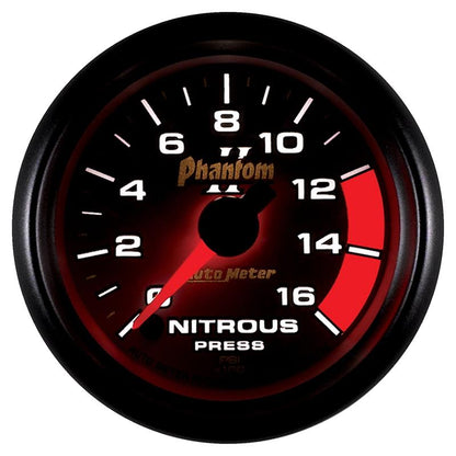 Autometer Phantom II 2-1/16in 0-1600 PSI Electrical Nitrous Pressure Gauge