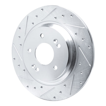 R1 Concepts R1 21-25 Hyundai SANTA FE Rear Left Drilled & Slotted Silver Brake Rotor
