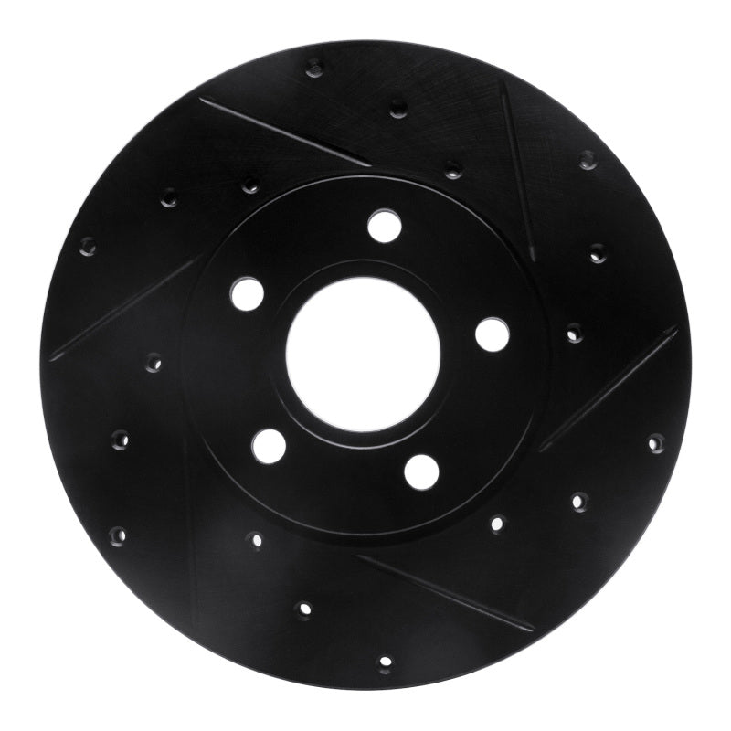 R1 Concepts R1 12-18 Ford C-MAX Front Right Drilled & Slotted Black Brake Rotor