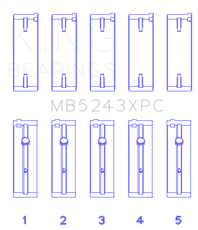 King Engine Bearings Nissan Sr20DE (Size +0.25mm) Main Bearing Set