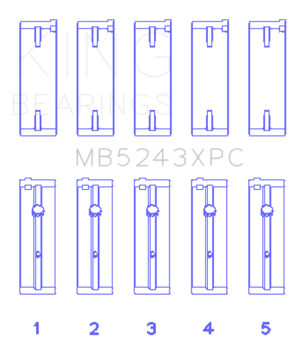 King Engine Bearings Nissan Sr20DE (Size +0.25mm) Main Bearing Set