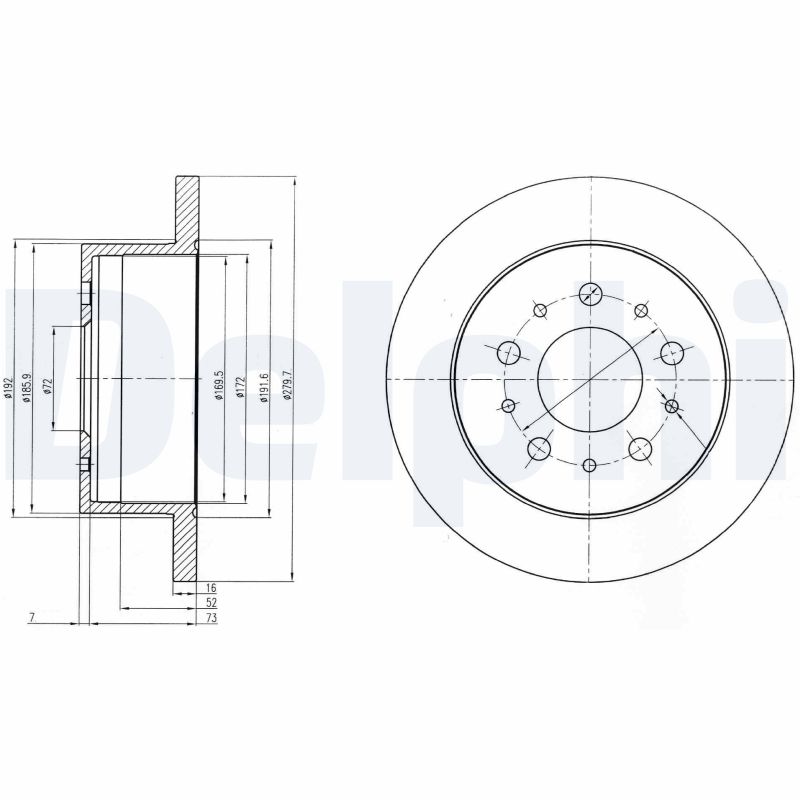 DELPHI BG4061 Brake Disc .