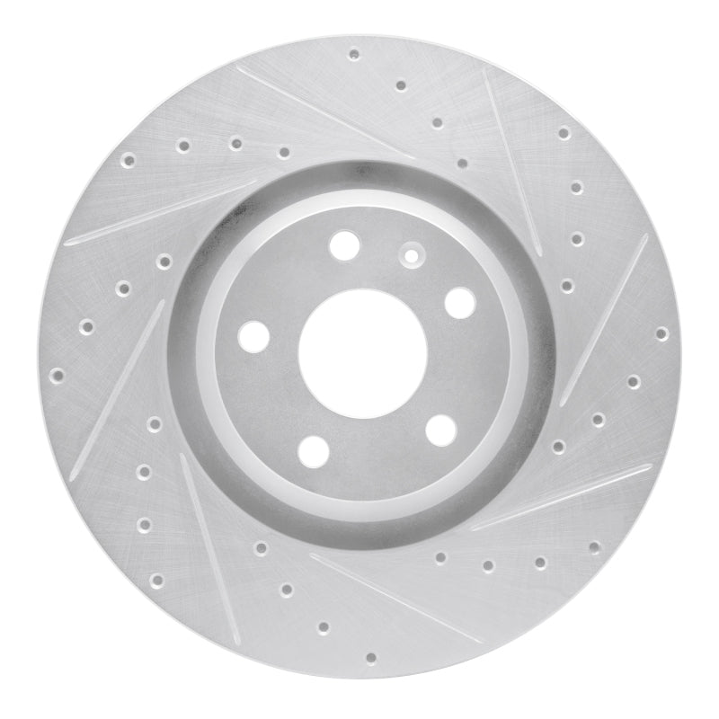R1 Concepts R1 08-11 Audi TT Quattro Front Right Drilled & Slotted Silver Brake Rotor
