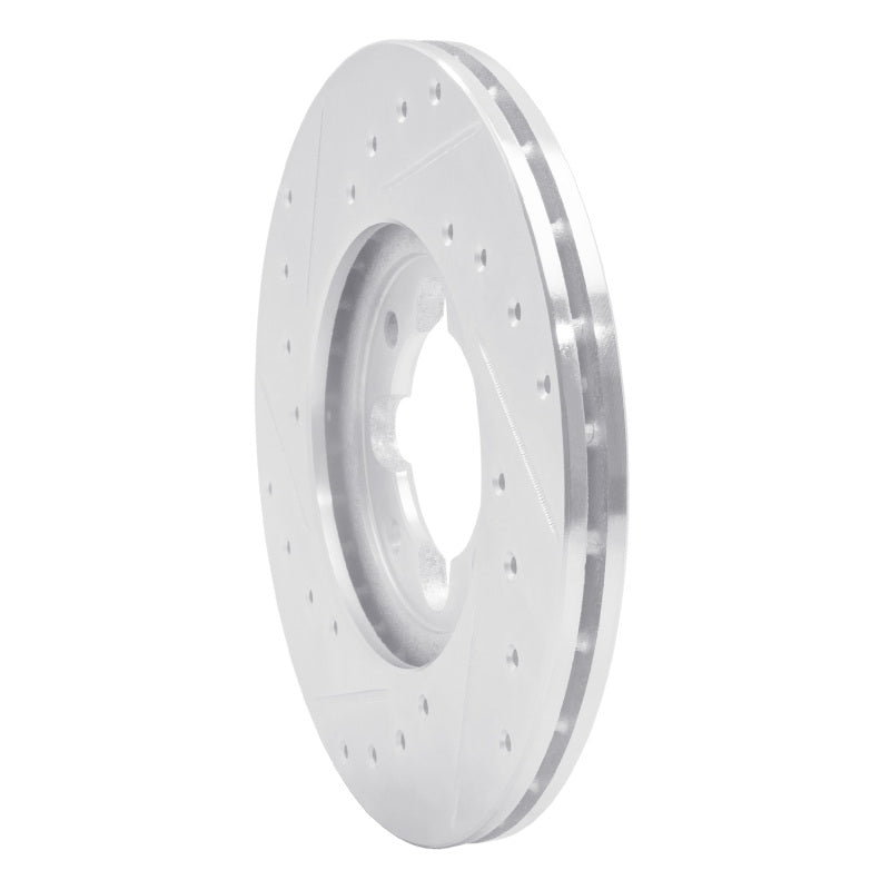 R1 Concepts R1 82-85 Toyota Celica Front Right Drilled & Slotted Silver Brake Rotor