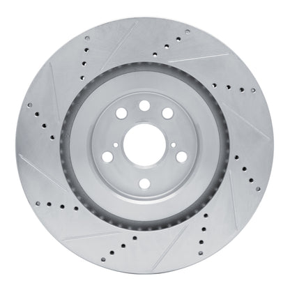 R1 Concepts R1 13-25 Lexus IS500 Right Front Drilled & Slotted Silver Brake Rotor