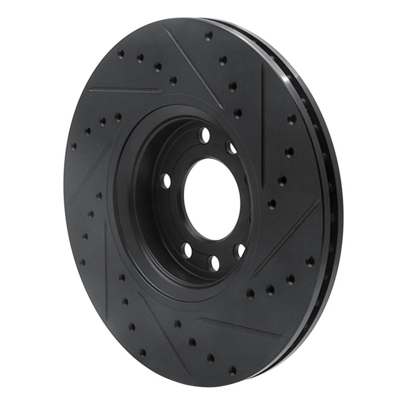 R1 Concepts R1 99-10 Chevrolet Zafira (Mexico) Front Left Drilled & Slotted Black Brake Rotor