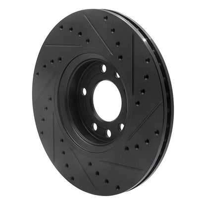 R1 Concepts R1 99-10 Chevrolet Zafira (Mexico) Front Left Drilled & Slotted Black Brake Rotor