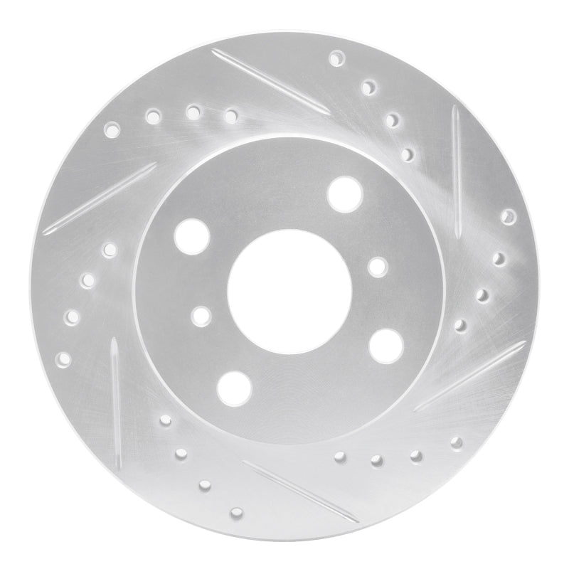 R1 Concepts R1 91-99 Toyota Paseo Front Right Drilled & Slotted Silver Brake Rotor