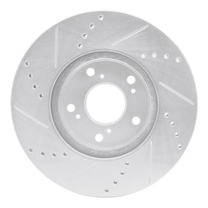 R1 Concepts R1 13-25 Honda Accord Coupe Front Right Drilled & Slotted Silver Brake Rotor