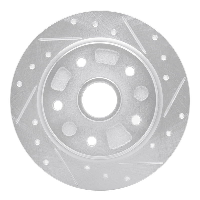 R1 Concepts R1 88-92 Ford Probe Rear Right Drilled & Slotted Silver Brake Rotor