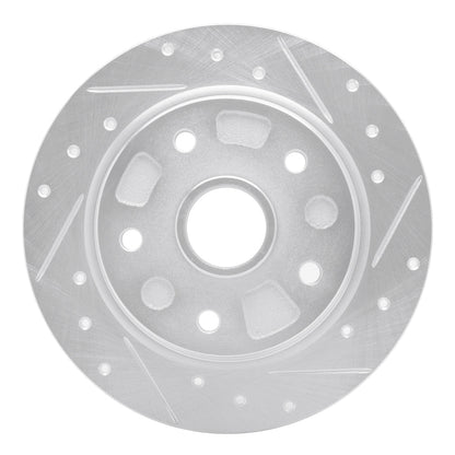 R1 Concepts R1 88-92 Ford Probe Rear Right Drilled & Slotted Silver Brake Rotor