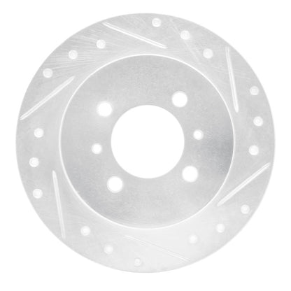 R1 Concepts R1 91-94 Nissan NX Rear Right Drilled & Slotted Silver Brake Rotor