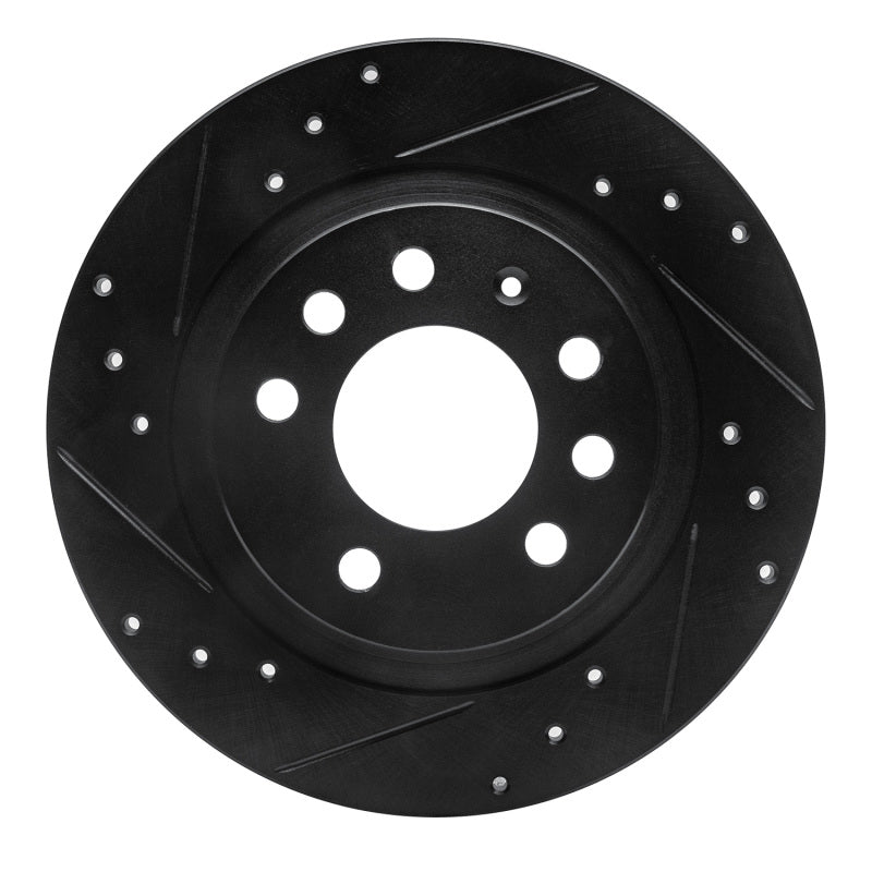 R1 Concepts R1 06-10 Pontiac Solstice Rear Left Drilled & Slotted Black Brake Rotor