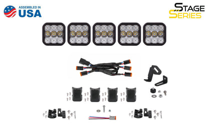 Diode Dynamics SS5 Pro Universal CrossLink 5-Pod Lightbar - White Combo