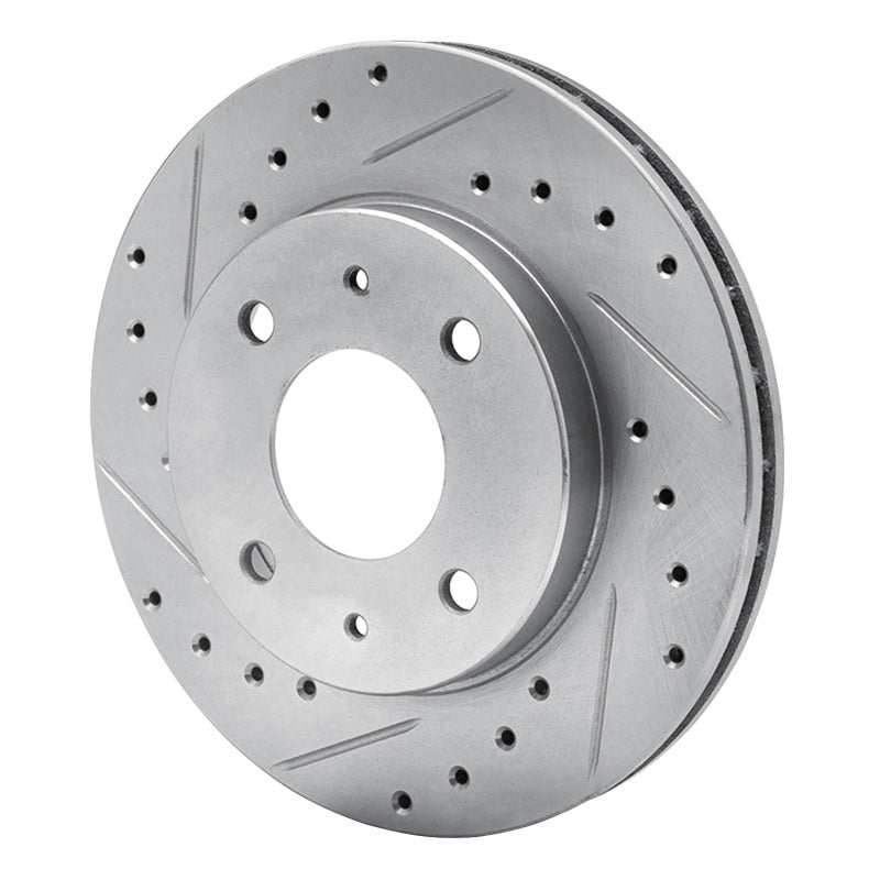 R1 Concepts R1 85-91 Dodge COLT Front Left Drilled & Slotted Silver Brake Rotor