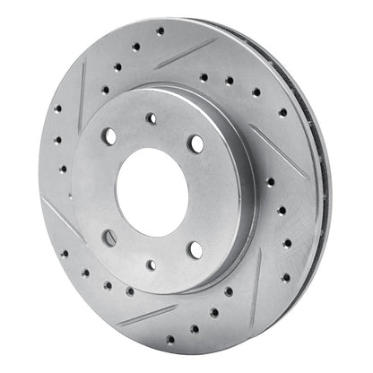 R1 Concepts R1 85-91 Dodge COLT Front Left Drilled & Slotted Silver Brake Rotor