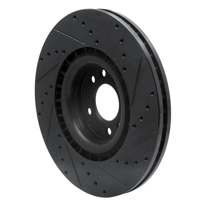 R1 Concepts R1 08-11 Saab 9-3 Front Left Drilled & Slotted Black Brake Rotor