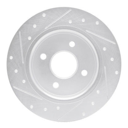 R1 Concepts R1 18-22 Ford Ecosport Rear Right Drilled & Slotted Silver Brake Rotor
