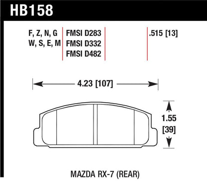 Hawk Performance Hawk 86-95 Mazda RX-7 HPS Street Rear Brake Pads