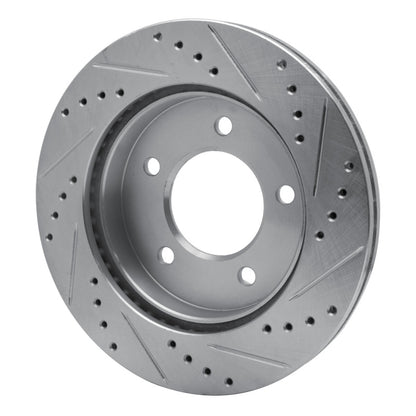 R1 Concepts R1 97-04 Ford F-150 4WD Front Left Drilled & Slotted Silver Brake Rotor