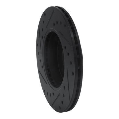 R1 Concepts R1 88-06 Nissan NX Front Right Drilled & Slotted Black Brake Rotor