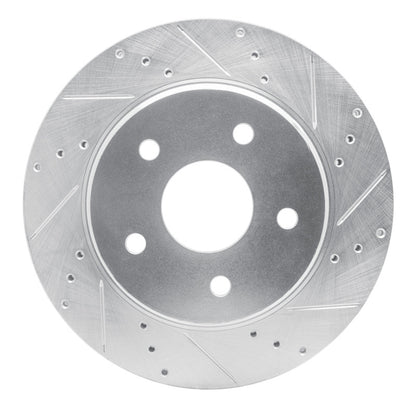 R1 Concepts R1 08-12 Jeep J8 Front Right Drilled & Slotted Silver Brake Rotor