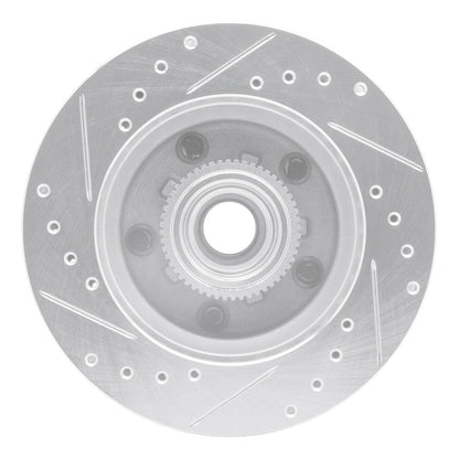 R1 Concepts R1 91-03 Chevrolet Blazer Front Right Drilled & Slotted Silver Brake Rotor