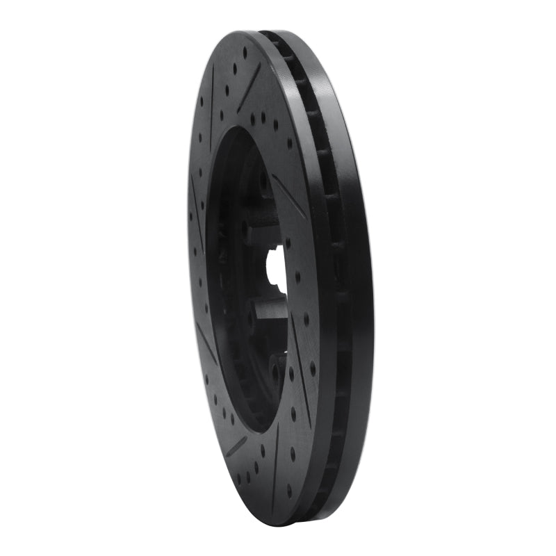 R1 Concepts R1 04-08 Chevrolet Colorado Front Right Drilled & Slotted Black Brake Rotor