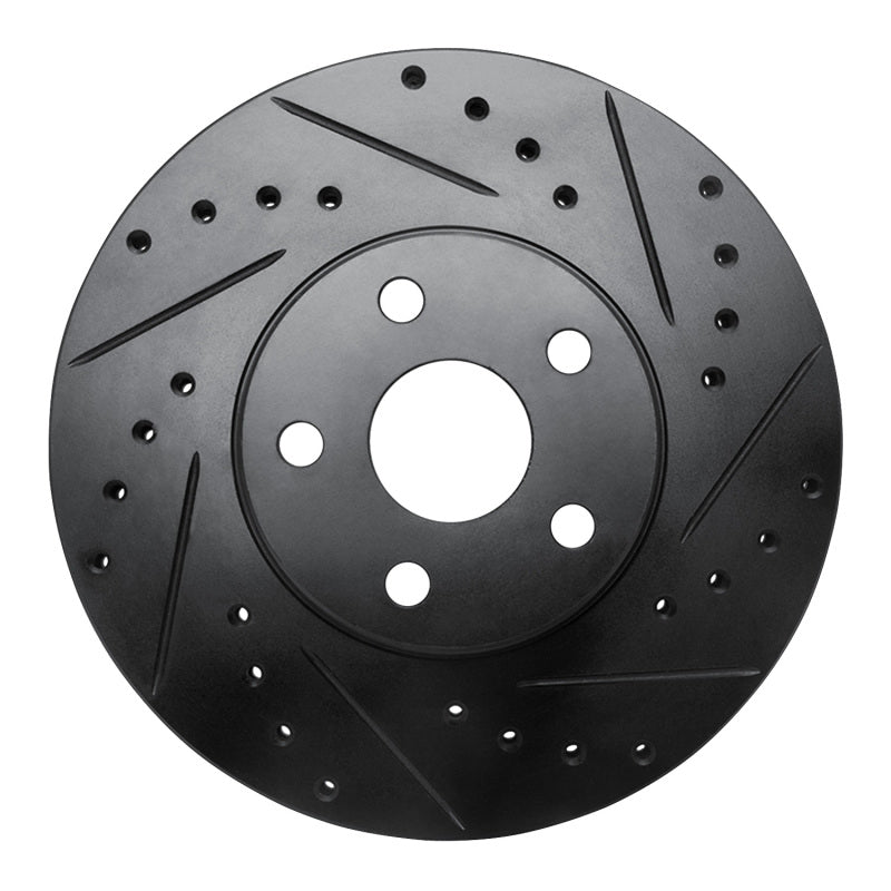 R1 Concepts R1 87-91 Lexus ES250 Front Right Drilled & Slotted Black Brake Rotor