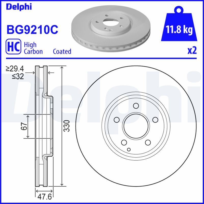 DELPHI BG9210C Brake Disc