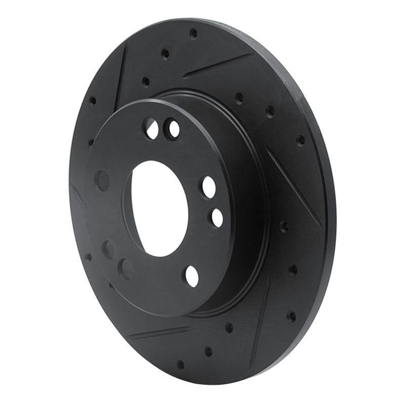 R1 Concepts R1 83-89 Mercedes-Benz 190D Front Left Drilled & Slotted Black Brake Rotor