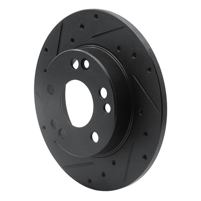 R1 Concepts R1 83-89 Mercedes-Benz 190D Front Left Drilled & Slotted Black Brake Rotor